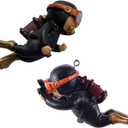 Fish Tank Decorations with 2-Pack Cute Little Floating Divers and Float Balls - Perfect Aquarium Decor for Fish Playmates, Suitable for All Fish Tanks, Black