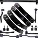 SCITOO 15Pcs Suspension Kit Fit 1999-2004 For Jeep For Grand Cherokee W/Parts Upper Lower Control Arm Upper Lower Ball Joint Sway Bar Link Outer Inner Tie Rod End Adjusting Sleeve