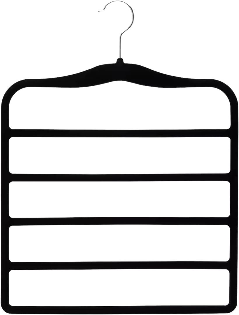 AURA LIVING- Organization and Storage 3 Pants-Hangers- Space-Saving Closet-Organizers-and-Storage Non Slip Velvet Hanger- Pants Hanger
