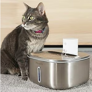 PET MARVEL F2 V2 Rechargeable Cordless Stainless Steel Dog & Cat Water Fountain, 236-oz