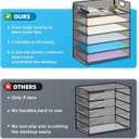 Marbrasse 6 Tier Paper Organizer Letter Tray - Mesh Desk File Organizer with Handle, Paper Sorter Organizer for Letter/A4 Office File Folder Holder - Black