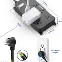 Outdoor Power Strip Weatherproof with USB,Waterproof Surge Protector,3 USB Ports, 6 Outlets,Multi Plug Electrical Outlet for Camping,Garden,Home Office Patio Porch,etc,15FT Cord,Flat Plug