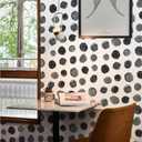 4 x Black and White Peel and Stick Wallpaper, Vintage Self Adhesive Wall Paper, Modern Dark Polka Dot Contact Paper for Cabinets, Drawers, Kitchen, Bathroom and Bedroom, 17.5 x 118