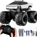 Remote Control Car, 1:18 Amphibious RC Cars, 4WD All Terrain Off-Road Pickup, 2.4GHz Waterproof Cyber Truck, 360 Rotatable Monster Truck Toys for Boys Christmas Birthday Gifts Age 6 7 8 9 10-13+ (Silver)