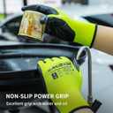 MANUSAGE Nitrile Work Gloves, 3D Comfort Stretch Fit, Powerful Grip, Touchscreen, Durable Foam Coated, Flexible, Lightweight, Machine Washable, Size-L Yellow 24 Pairs