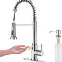 KEER Touchless Kitchen Faucet with Pull Down Sprayer, Brushed Nickel, Smart kitchen faucet retractable 15.7” hose that provides great maneuverability to make your everyday chores easier.