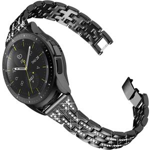 JOYOZY Women Girls Stylish Bands Compatible with Galaxy Watch 6/5/4/FE/7 40mm 44mm/Classic 42mm 43mm 46mm 47mm/Galaxy Watch Active 40mm/Active 2 40mm 44mm/Galaxy Watch 3 41mm/Garmin Vivoactive 3 (Sparkling Black)