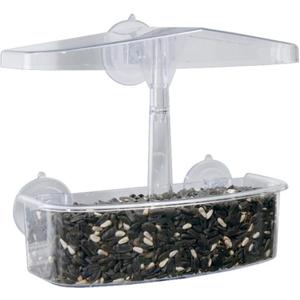 Droll Yankees Observer Window Bird Feeder with Suction Cups, 2 Cup Capacity, Clear