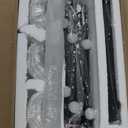 47'' Black Linear Chandelier, Modern Farmhouse Kitchen Island Light with Glass Shades, 6 Light Dimmable LED Pendant Light for Dining Room