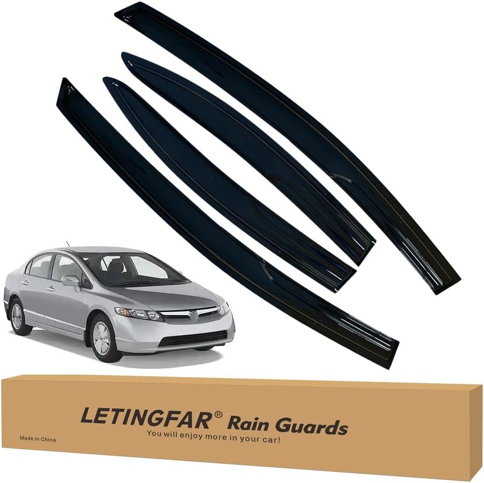 Window Visors Rain Guards for Honda Civic 2006 2007 2008 2009 2010 2011 Accessories, Wind Deflectors Vent Shades for Honda Civic