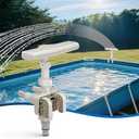 Muscccm Pool Fountain for Above Ground Pools, Pool Sprinkler Fountain Upgraded 360° Adjustable Spray, Waterfall Fountains Swimming Accessories, Cooling & Relaxation (Beige)