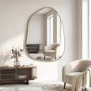Irregular Wall Mirror Asymmetrical Mirror,22.5''x30'' Gold Mirror for Bathroom Bedroom Living Room Entryway, Decorative Modern Mirror,Wall Mounted Gold