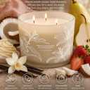 Vanilla Coconut Buttercream Candle, 14.5oz Large 3-Wick Soy Scented Candles for Home, Vanilla Cupcake Candle, Long Lasting Aromatherapy Candle, Gift for Mom Women