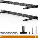 2pcs Floating Shelf Bracket Heavy Duty Floating Mantel Bracket Black Metal Decorative Floating Shelf Hardware Hidden Shelving Mounting Brackets (28X8X1)