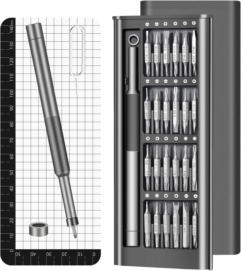 52-in-1 Precision Screwdriver Set, Magnetic Mini Repair Tool Kit for iPhone, Computer, Eyeglass, PS5, Watch, Laptop, Macbook, Ring Doorbell, Electronic, [S2 Steel] Screw Driver Gifts for Men