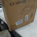 EUHOMY Nugget Ice Maker Countertop with Handle, Ready in 6 Mins, 34lbs Per Day, Removable Top Cover, Auto-Cleaning, Portable Sonic Ice Maker with Basket and Scoop, for Home/Party/RV/Camping (Black)