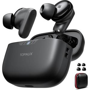 TOPAUX Wireless Earbuds Bluetooth 5.4 Headset HiFi Deep Bass Ear Buds Noise Canceling in-Ear Headphone Cordless Earphone for iPhone 17 Pro Max 16 16e 15/Samsung A16 A17 S26 S25 S24/Pixel 10 9