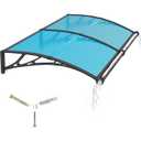 Window Awning for Door Entrance,24x32in Polycarbonate Cover Front Door Outdoor Patio Awning Canopy, UV, Rain & Snow Protection for Porch, Patio, Balconies(Transparent) 60x80cm