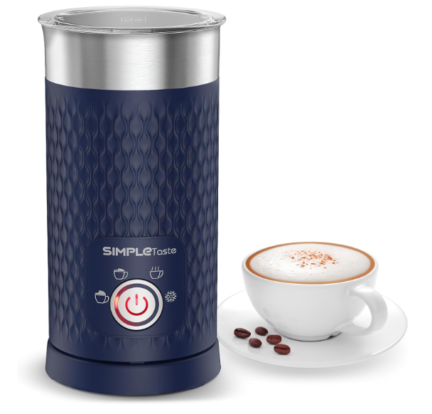 SIMPLETASTE Milk Frother, 4in1 Electric Milk Steamer, Automatic Warm and Cold Foam Maker and Milk Warmer for Latte, Cappuccinos, Macchiato