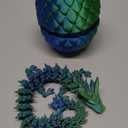 TBOLINE 12" 3D Printed Dragon Egg, Prefilled Easter Eggs Basket Stuffers, Cool Articulated Easter Dragon Gifts Toys, 3D Printer Animals Fidget Dinosaur Toys for Boys Kids Teen 5-7 4-6 8-12 (Laser Green)