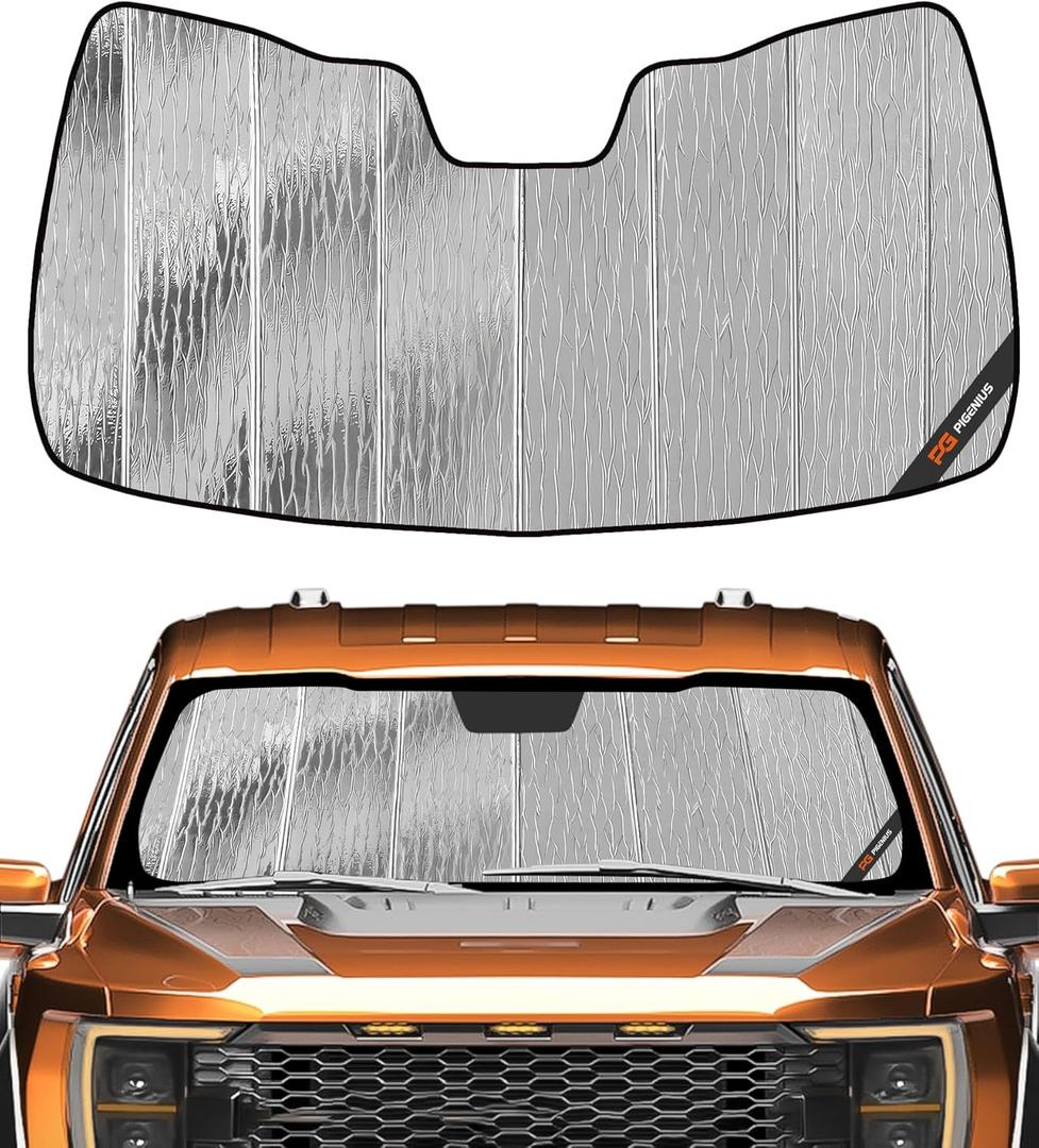 Pigenius Windshield Sun Shade for Ford F-150 2021-2026 Front Window Sunshade - AstraGuard (Silver)