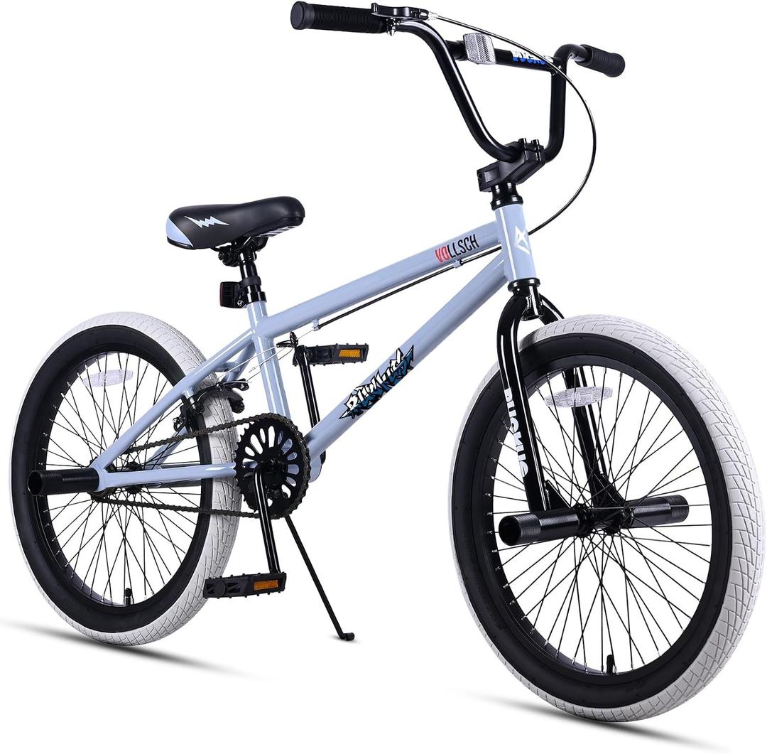 vollsch Freestyle BMX Bikes 20 Inch Kids Bicycle for 6-15 Years Old Teens, Boys, Girls, Beginner-Lever Riders, Slate Grey