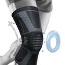 NEENCA Professional Knee Brace for Pain Relief, Medical Knee Compression Sleeve, Knee Support with Horizontal Knit Tech for Meniscus Tear, ACL, Arthritis, Joint Pain, Runner, Workout- FSA/HSA APPROVED (Large, Upgraded Version - Black Gray)