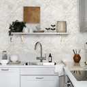 Ismoon Large Floral Peel and Stick Wallpaper Boho Beige/Coffee Contact Paper 17.3inx16.4ft Modern Wall Paper Removable Self Adhesive Bedroom Cabinet Bathroom Waterproof Mural Wall Decor Vinyl Roll