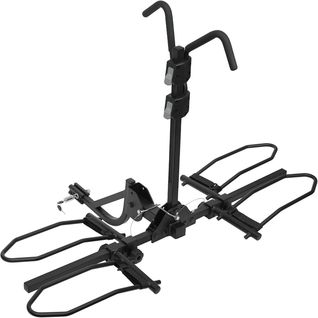 BV Bike Hitch Mount Rack Carrier for Car, Truck, SUV - Tray Style Smart Tilting Design (Standard/Fat Tire 2 Bike)
