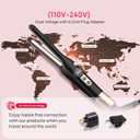Mini Flat Iron Hair Straightener 1/3 Inch Pencil Flat Iron for Women Portable Travel Straightener and Curler 2 in 1 for Short Hair Beard and Pixie Cut with Adjustable Temp (Gold)