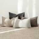 MIULEE Pack of 2 Couch Throw Pillow Covers 12x20 Inch Neutral Soft Decorative Chenille Pillow Covers Farmhouse Boho Accent Cushion Covers for Mid Century Modern Spring Decor Sofa Bedroom Living Room