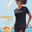 Cavva Women's Workout Short Sleeve Shirts Athletic Tops | Quick Dry, Lightweight, Moisture-wicking, Breathable, UPF 50+, Sun Protectioin, Rash Guard, Stretchy, for Gym, Yoga, Running (Black, XXL)