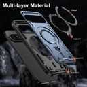 Magnetic Designed for Google Pixel 9/9 Pro Case with Ring Stand, Compatible with Magsafe Rotating Kickstand Slim for Men Protective Phone Case for Pixel 9/9 Pro Blue