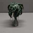 Muhanjia Artificial Flowers Turtle-Back, Alocasia Leaf, in Glass Vase with Faux Water,7Pcs Artificial Leaves Real Touch Latex Leaves for Centerpiece (1, Alocasia Leaf)