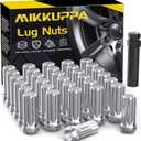 MIKKUPPA M14x2.0 Wheel Lug Nut - Replacement for 1999-2004 Ford F-250 Super Duty F-350 Super Duty Aftermarket Wheel - 32pcs Chrome Closed End Lug Nuts with 1 Socket Key