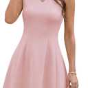 GRAPENT Summer Dresses for Women Elegant Classy Spring A Line Business Casual Work Graduation Cocktail Short Dress 2026, Blush Rose Large