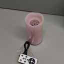 Valentines Day Decorations Flameless Candles with Romantic Pink Heart Projector Lights Battery Operated LED Candle with Remote and Timer (1-Pack)