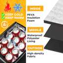 Ytonet Food Delivery Backpack with 7 Cup Holders, Extra Large Insulated Delivery Bags for Hot/Cold Food, Expandable Insulated Pizza Bag for Bike Fits for Uber Eat, Grubhub, Doordash, Black