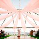 6 Panels Blush Pink Ceiling Drapes for Wedding Ceiling Drapes 5ftx20ft Wedding Arch Draping Fabric Sheer Curtains Voile Chiffon Drapery Draping Wedding Ceiling Decorations for Party Ceremony Stage