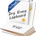 10 Pack Double Sided Dry Erase Boards Classroom Pack 12'' x 9'' Small Whiteboards for Office Teachers Students Schools Supplies Answer Dry Erase Paddles Mini Whiteboard