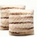 ZYFZCLBL Faux Fur Cushion Cover, Square Solid Cushion Pillowcase Decorative Pillow Cover Luxury Soft Cozy Fluffy Pillow Covers for Bed/Couch, Pack of 2, 22" x 22" Inch, Brown Print