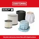 CRAFTSMAN CMXZVBE38770 Cloth Filter Bag Wet Dry Vac Replacement Vacuum Filter, Washable and Reusable Super Performance Filter for Most Shop-Vac Branded Shop Vacuums