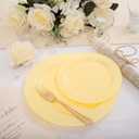 FLOWERCAT 60PCS Yellow Plates - Heavy Duty Yellow Plastic Plates Disposable 10.25inch & 7.5inch for Birthday Party/Wedding/Spring - Serve for 30 guests