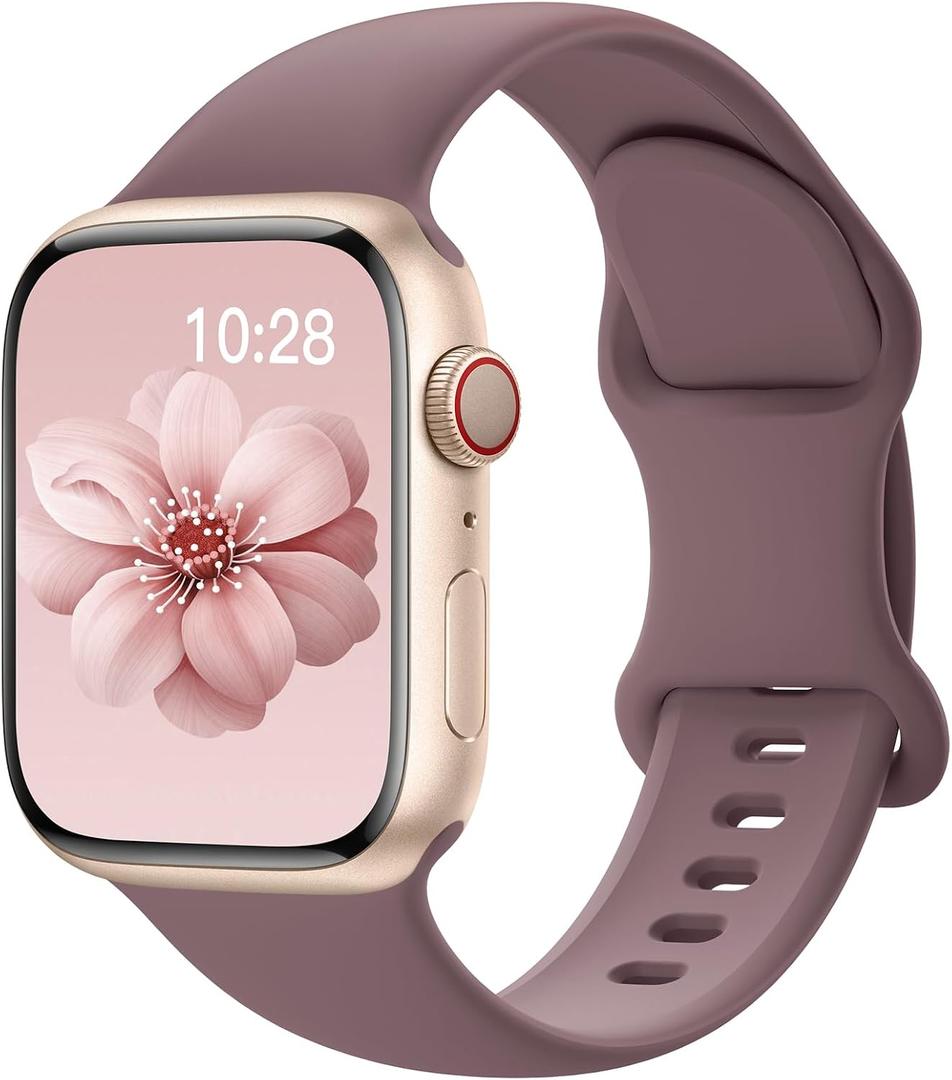 Sport Silicone Band Compatible with Apple Watch Bands 40mm 38mm 41mm 44mm 45mm 42mm 49mm Women Men,Soft Wristband Waterproof Replacement Sport Strap for iWatch Bands Series 9 8 7 6 5 4 3 2 1 SE Ultra