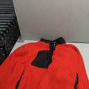 Aoang Womens Oversized Sherpa Jacket Fuzzy Fleece Teddy Coat with Pockets Colorblock (Large, Red)