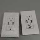 Outlet with USB High Speed Charger 4.2A Charging Capability,Duplex Receptacle 15 A, Tamper Resistant Wall Socket USB Outlet,Child Proof Safety,Screwless Wall Plate,White (2 Pack)