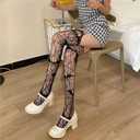 Halloween Spider Web Gothic Stockings, Women's Fishing Net Stockings, Halter Pantyhose, Bat Spider Web High Socks, Striped Mesh Stockings (Black)