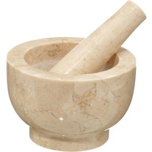 Cilio Champagne Marble Mortar and Pestle, 4-Inch, Cream