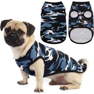 Paiaite: Stylish Sleeveless Camouflage Dog Vest for Small, Medium, and Large Breeds, Made of Polyester for Comfort, Breathability, Wrinkle Resistance, Moisture Wicking, and Elasticity Blue S