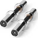 LIONSCOOL 16" Loadable Dumbbells Pairs in Commercial Grade, Heavy Duty Olympic Dumbbell Bar/Handle for Strength Training, Compatible with 2 Standard Plates, Chrome 